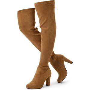 Women’s Camel-knee High Suede Fashion Pointed Toe Thigh High Over The Knee Boots